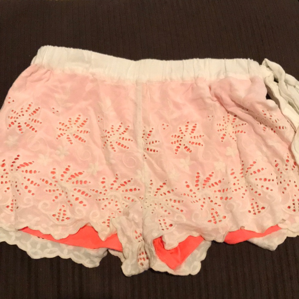 White and orange shorts